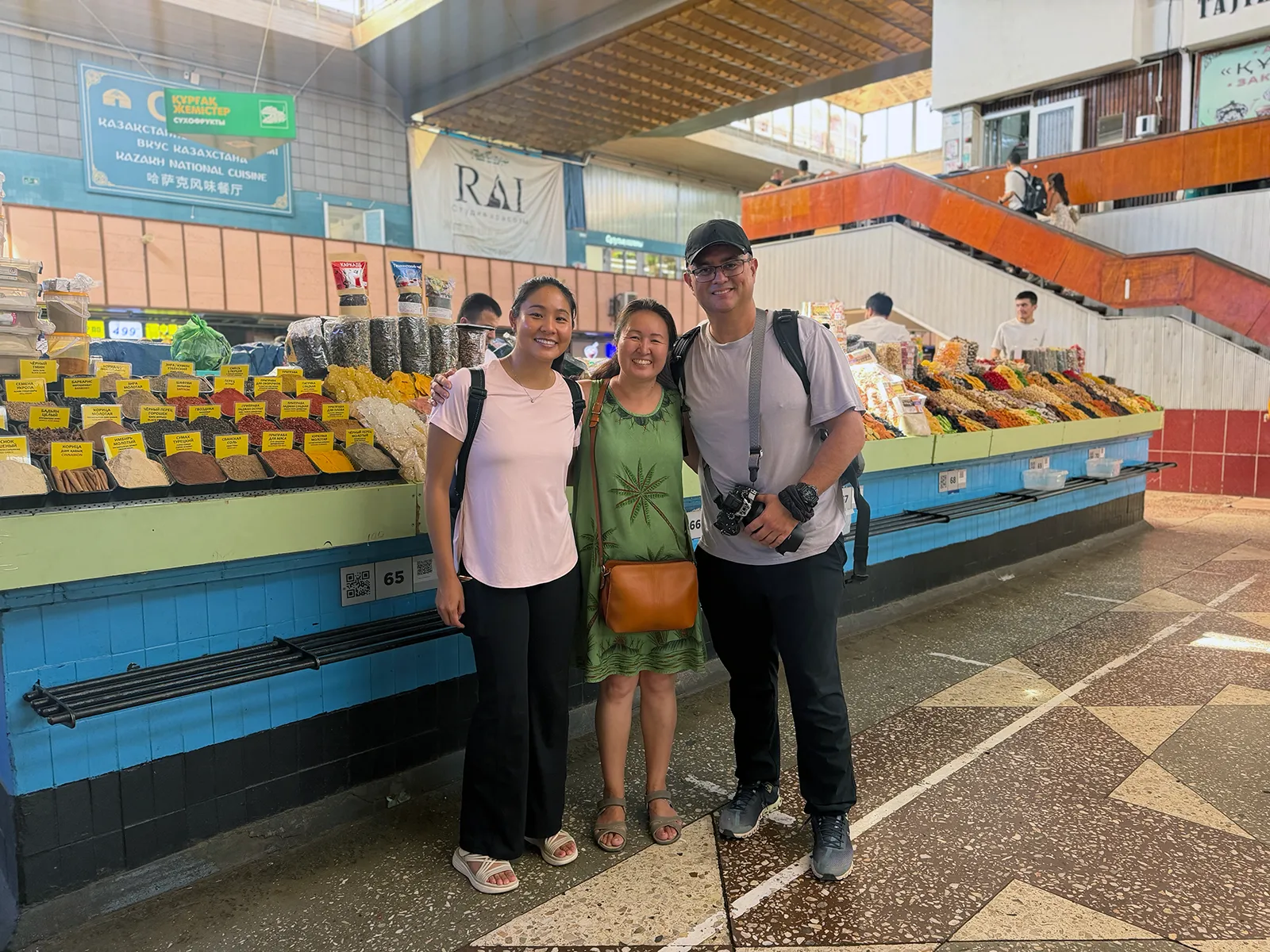 Visiting Green Bazaar in Almaty with our local guide