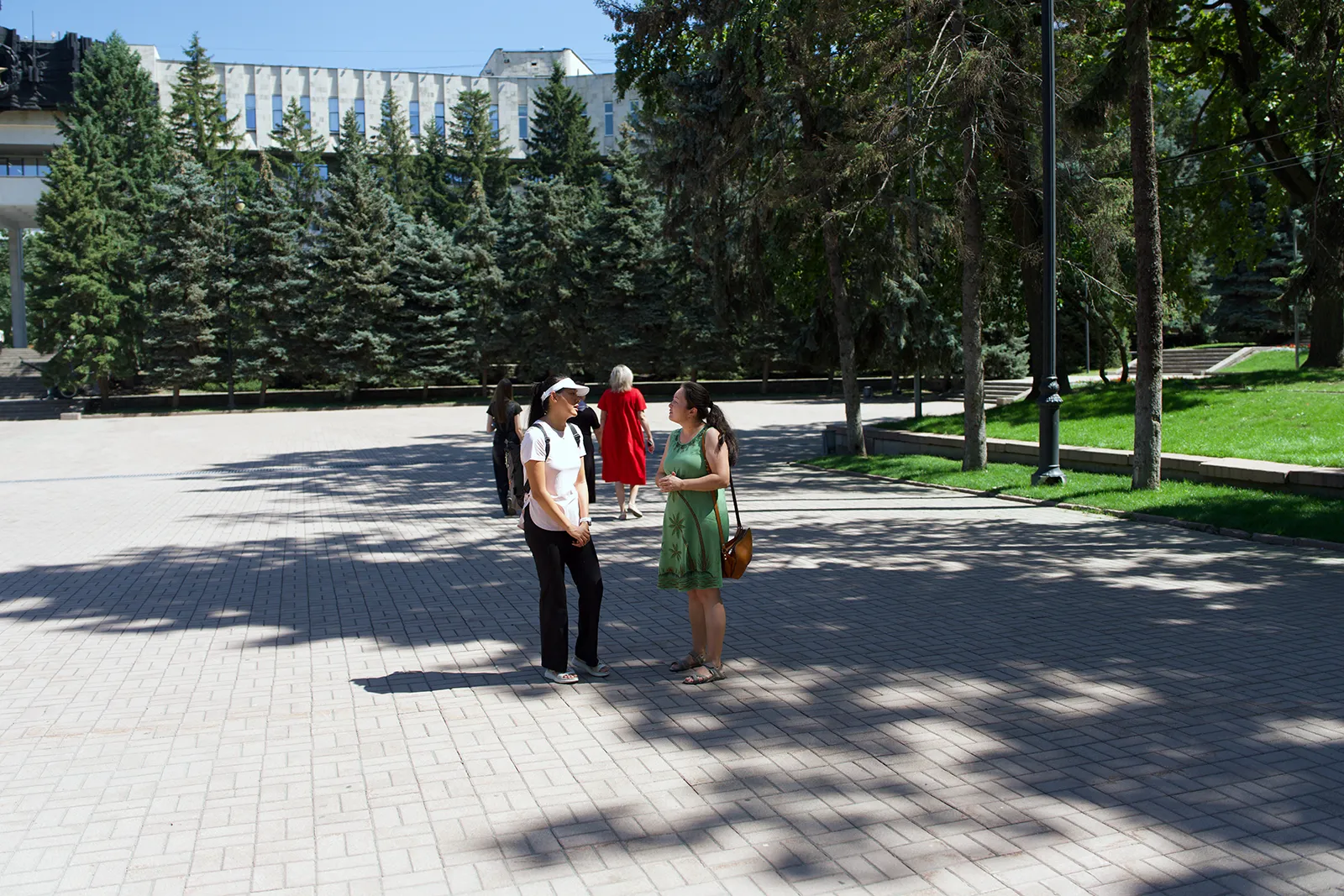 Visiting Panfilov Park in Almaty with our local guide
