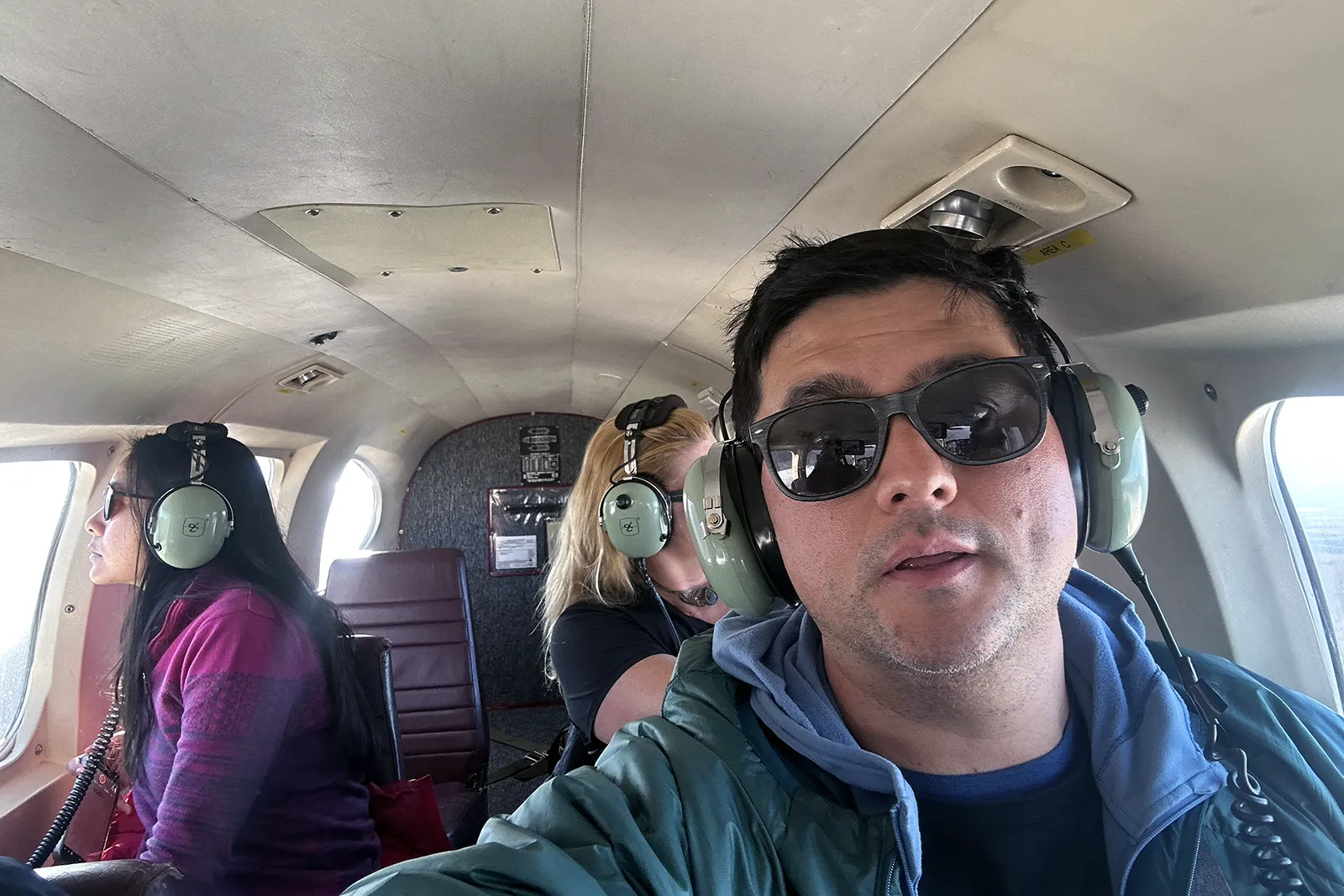 Inside a Piper PA 30 while dealing with flight anxiety