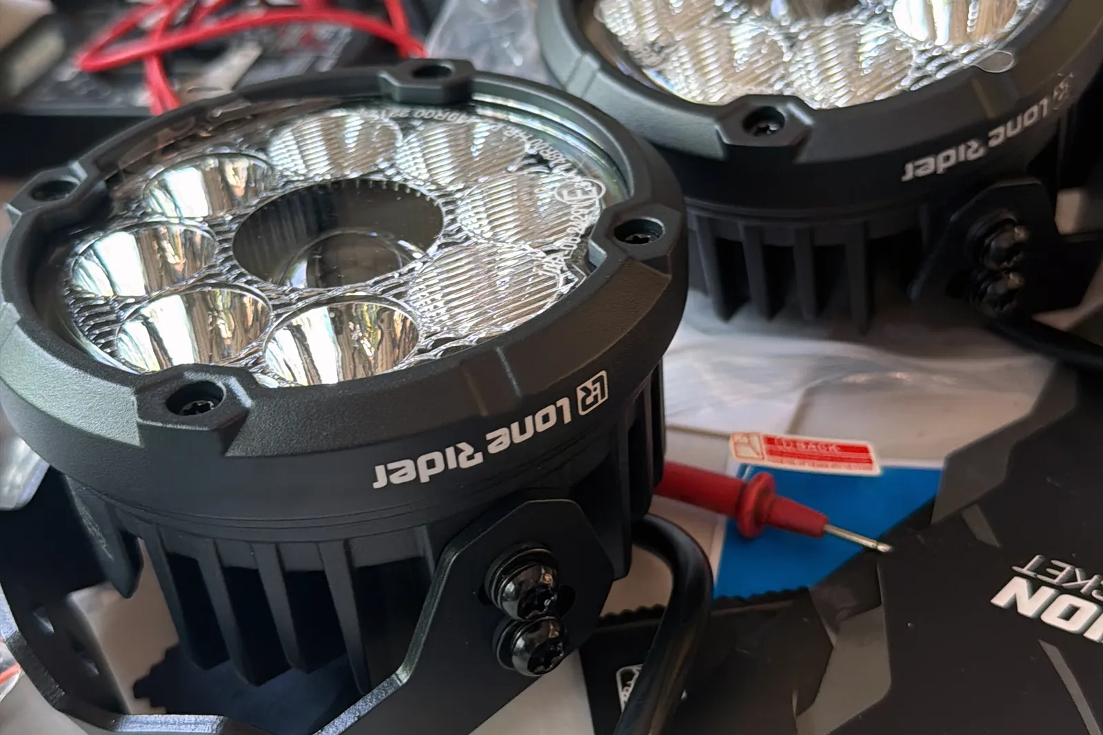 Lone Rider MotoLights installed on a BMW R 1300 GS