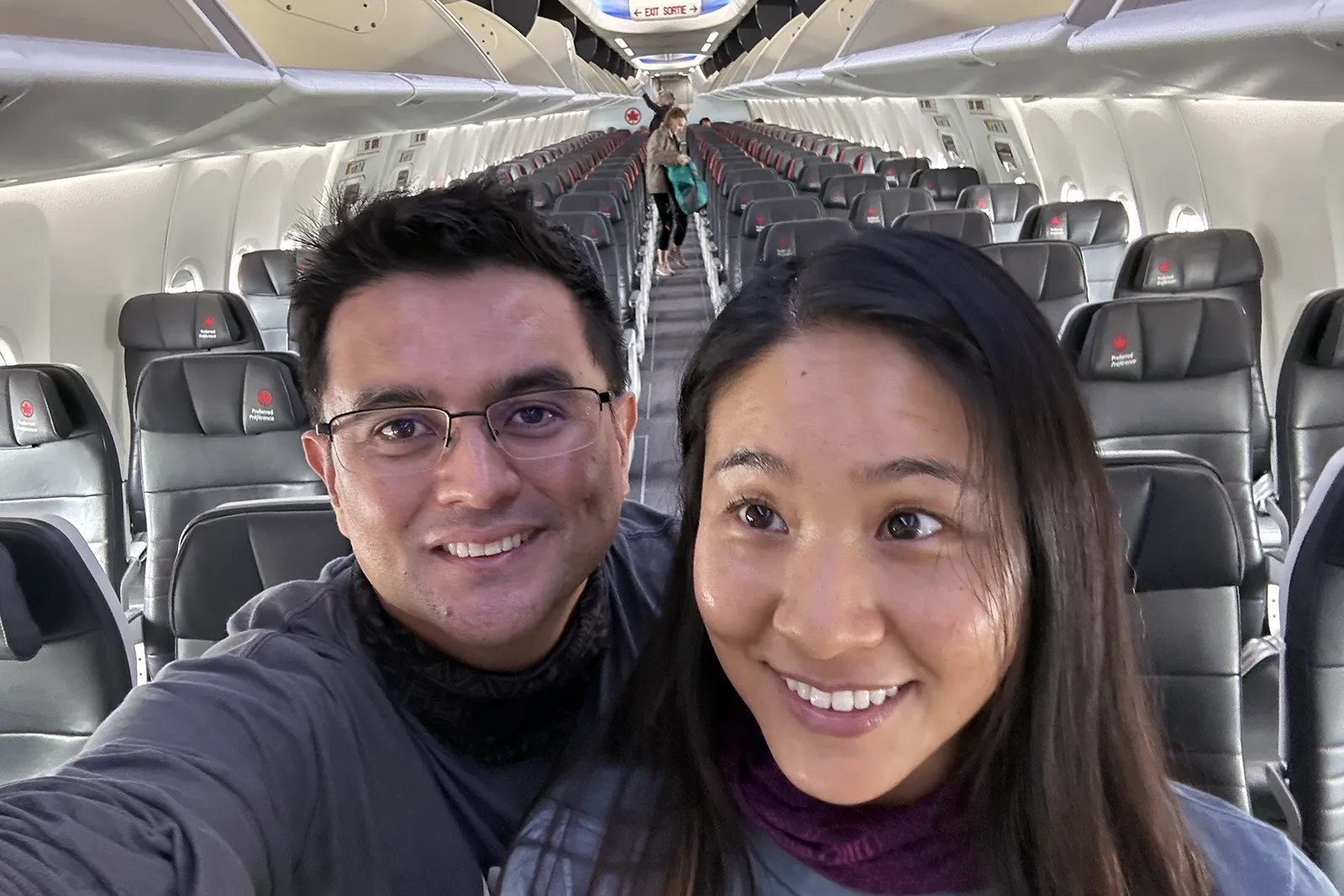 Nearly empty Boeing 737 cabin during one of my trips