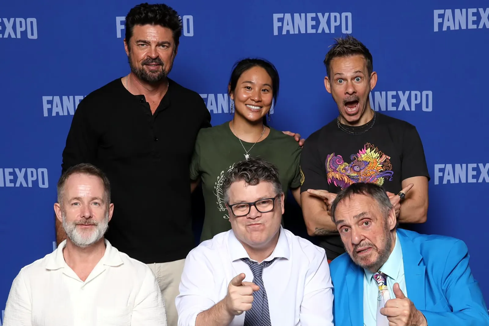 Samantha with Karl Urban, Dominic Monaghan, Billy Boyd, Sean Astin and John Rhys Davies at FAN EXPO Dallas