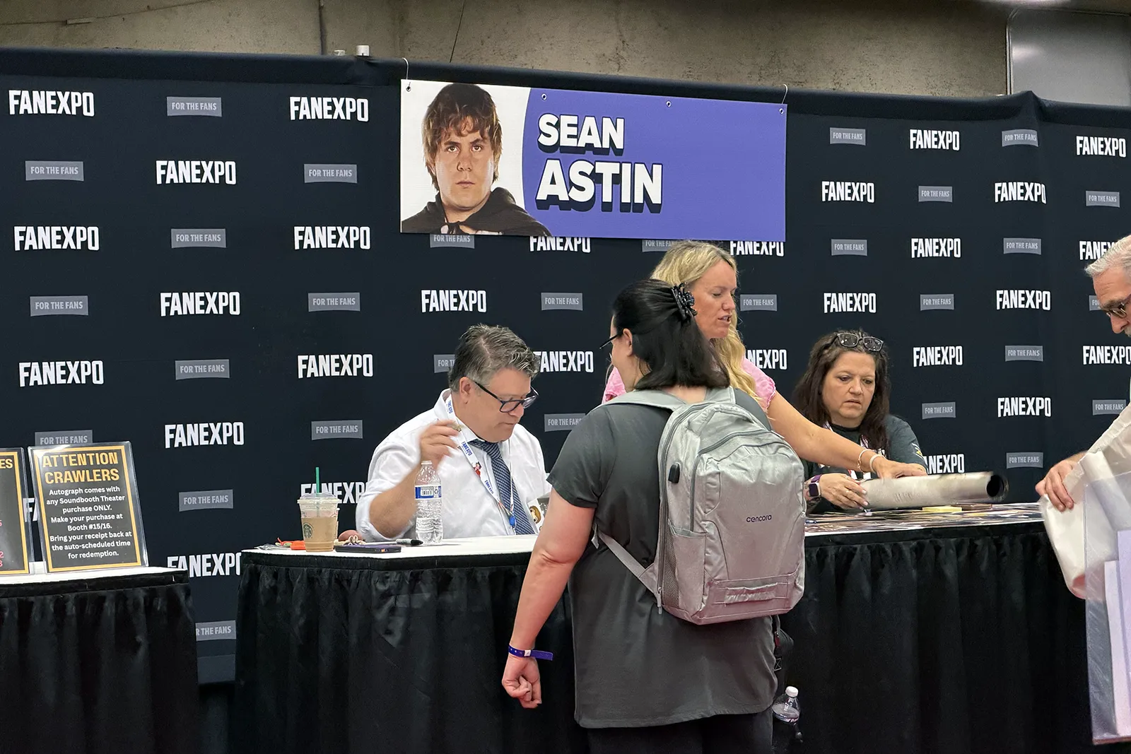 Sean Astin signing autographs for fans at FAN EXPO Dallas