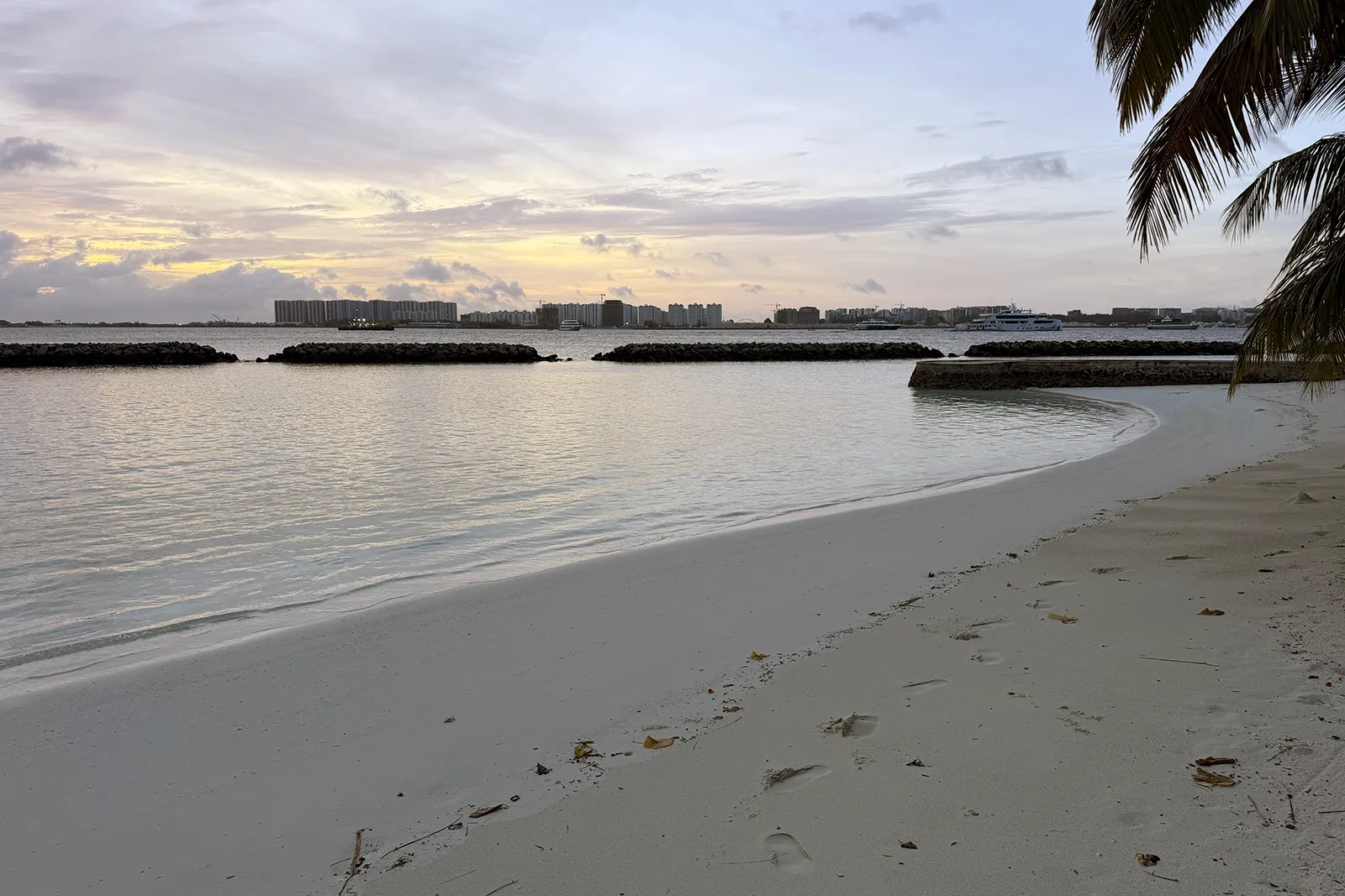 Sunrise from Niva Kurumba Maldives looking toward Hulhumalé