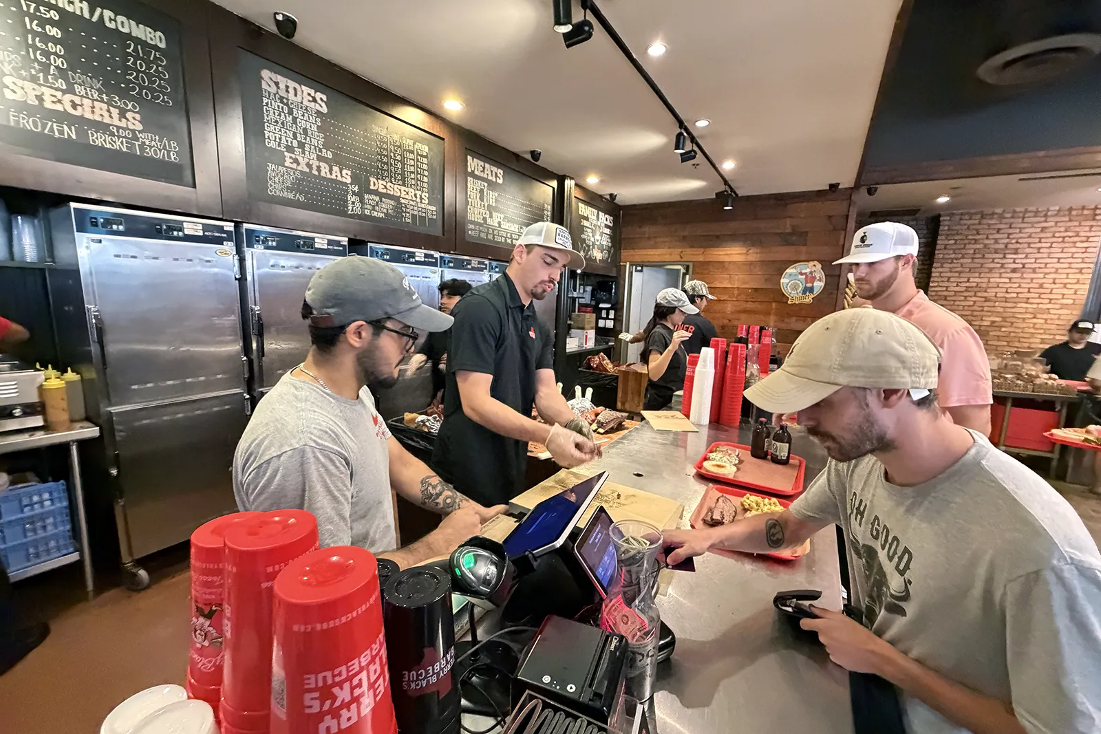 Counter service line inside Terry Black’s Barbecue in Dallas