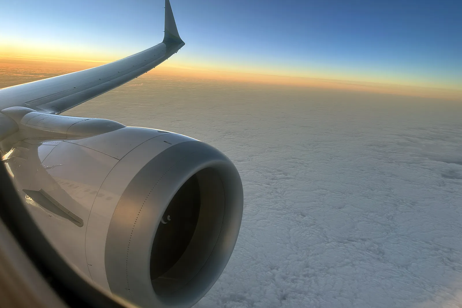 View from my airplane window seat during a flight