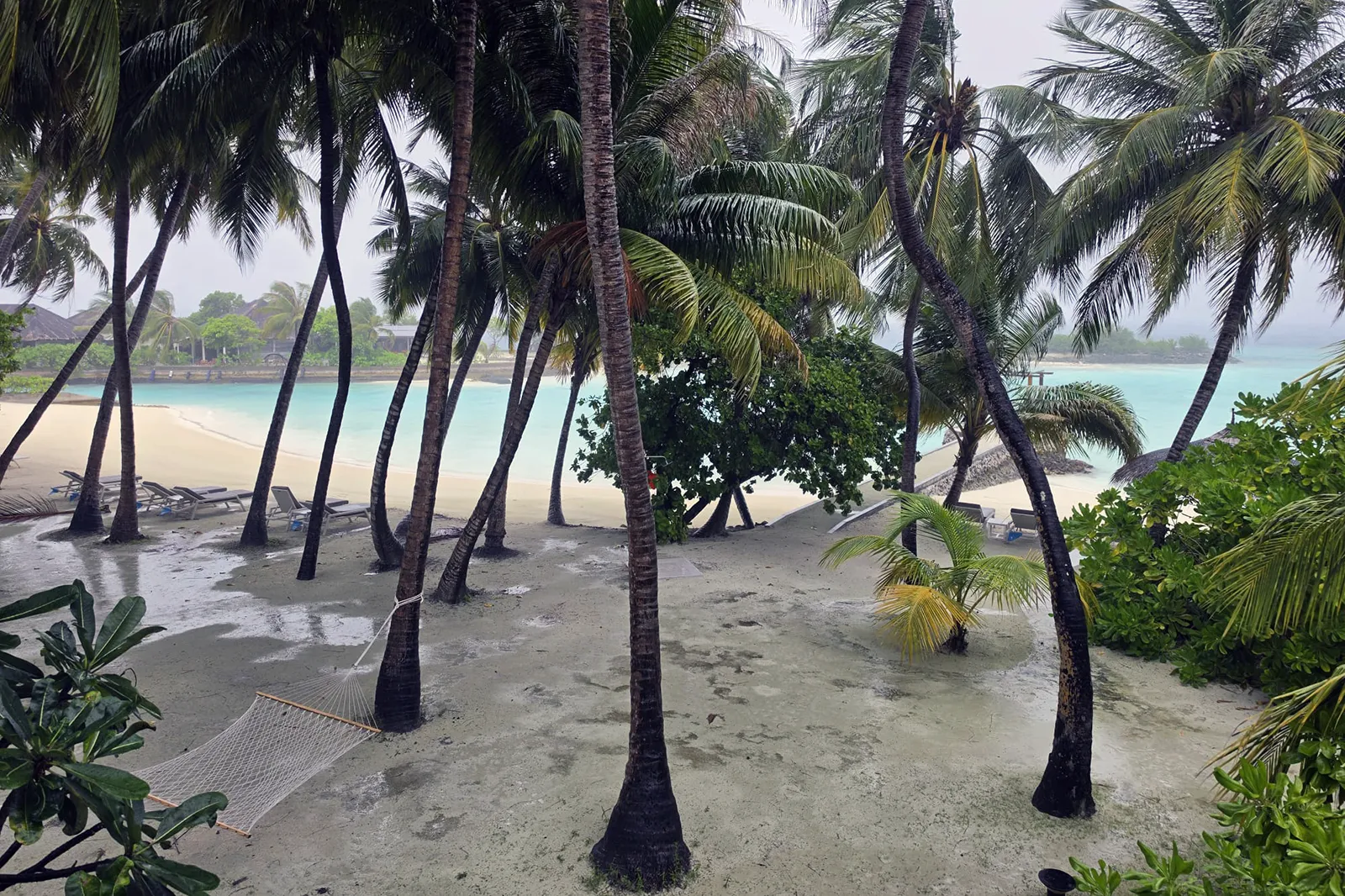 Rainy ocean view from our balcony at Niva Kurumba Maldives